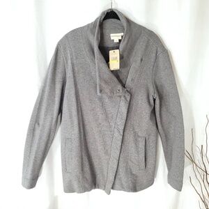 DKNY Asymmetrical Zip and Snap Jacket